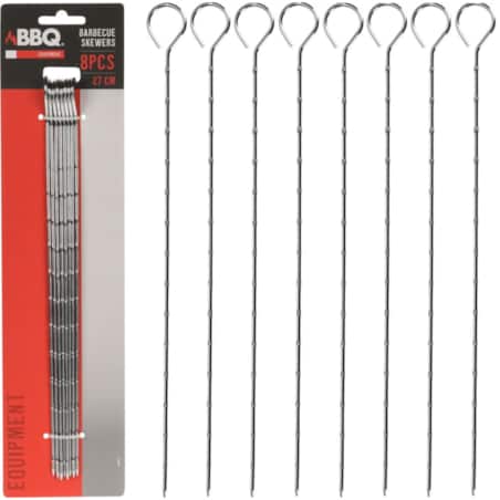 Szpikulec do szaszłyków stal nierdzewna 27 cm 8 szt