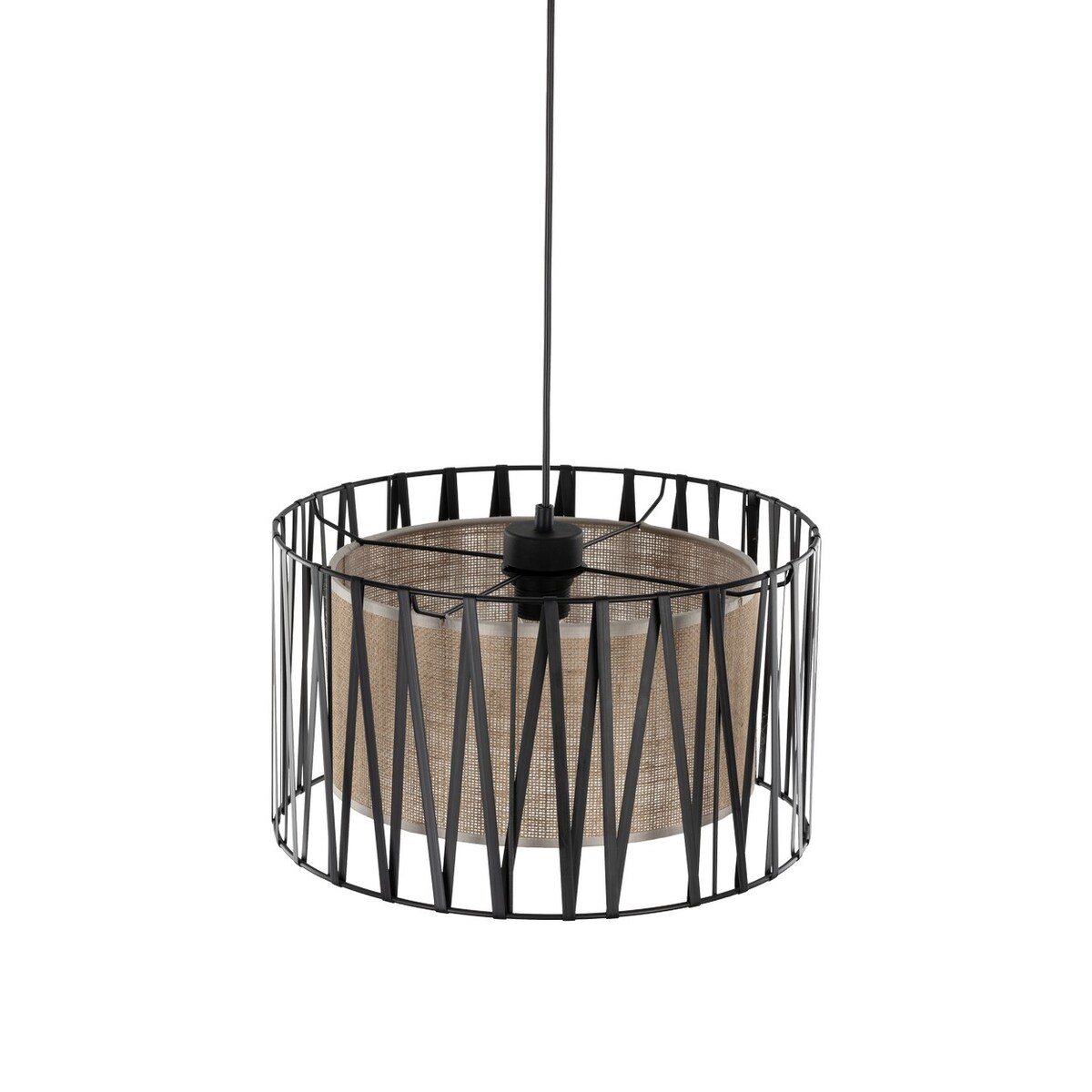 Lampa wisząca TK Lighting HARMONY NATURE 4562 czarno-brązowa E27 jutowy klosz 40 cm regulowana do salonu i jadalni