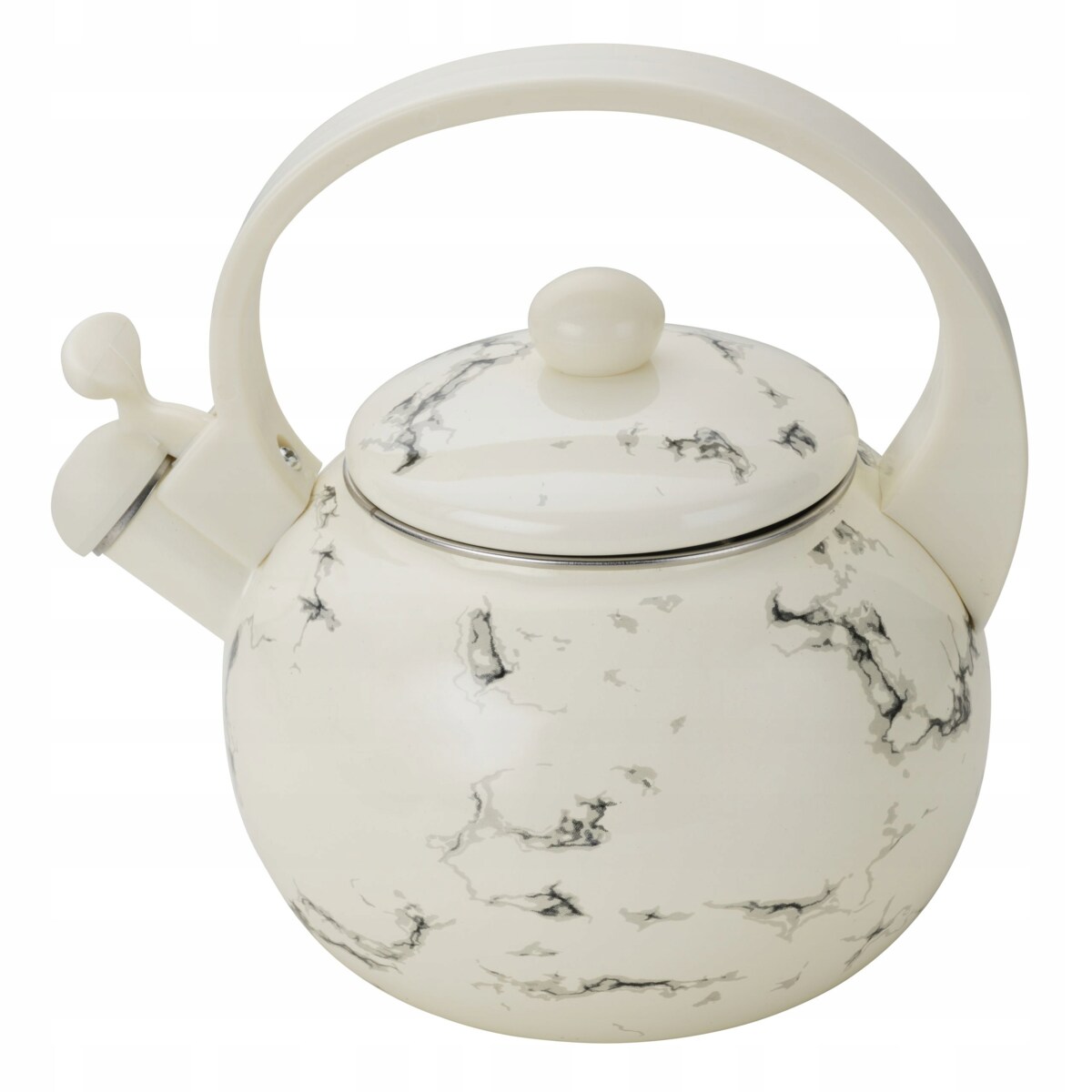 Czajnik Emaliowany Retro 2.2L Z Automatycznym Gwizdkiem Biały Indukcja Gaz