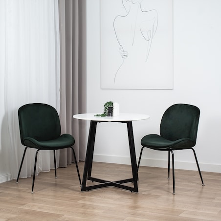 Krzesło tapicerowane welurowe do salonu jadalni zielone