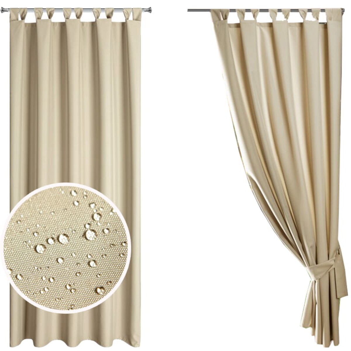 Zasłona Ogrodowa Wodoodporna Zewnętrzna Tarasowa Taras 155 x 200 Beżowa