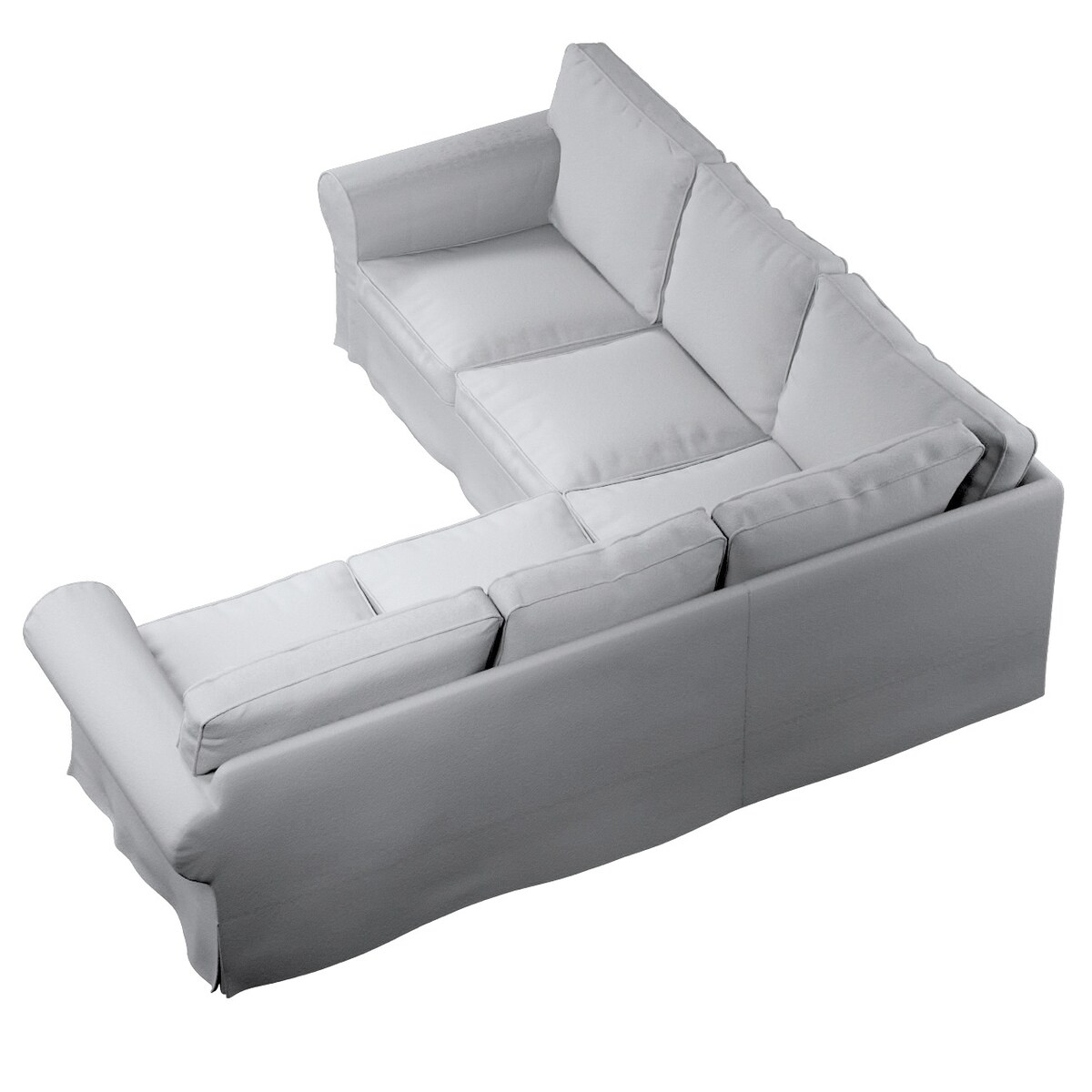 Pokrowiec na sofę narożną Ektorp, biała bukla, 240/136 x 82 x 73 cm, Boucle Teddy