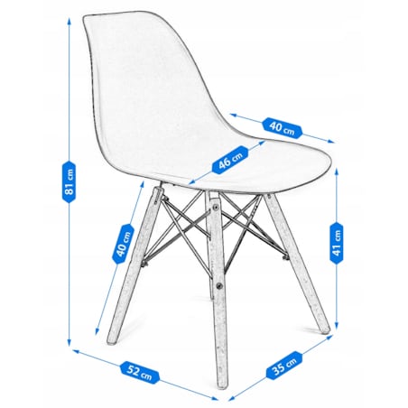 Krzesło skandynawskie kuchenne EVA zielone wygodne