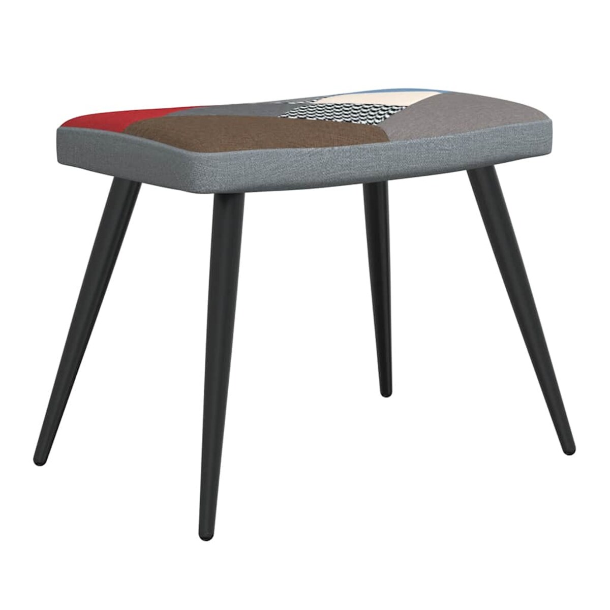 vidaXL Fotel z podnóżkiem, patchwork, obity tkaniną