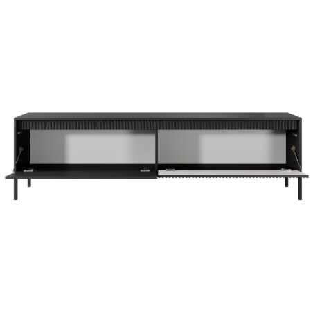 Szafka RTV 187 2D ENSO czarna na metalowych nóżkach