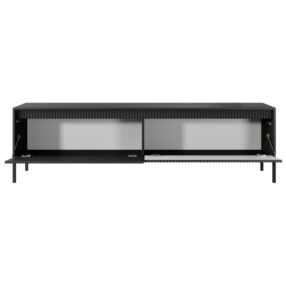 Szafka RTV 187 2D ENSO czarna na metalowych nóżkach