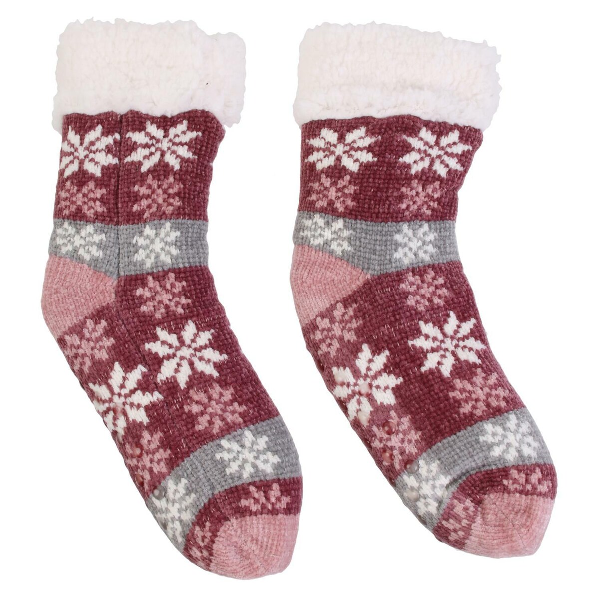 SKARPETY OCIEPLANE w świąteczny wzór czerwone