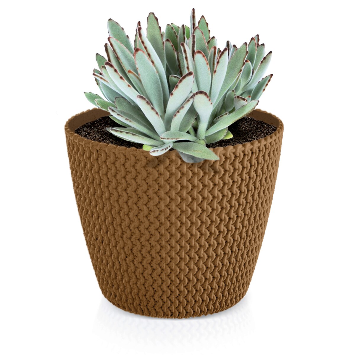 Doniczka Osłonka Domowa 15,7 Cm Na Stół Parapet Do Domu Brązowa