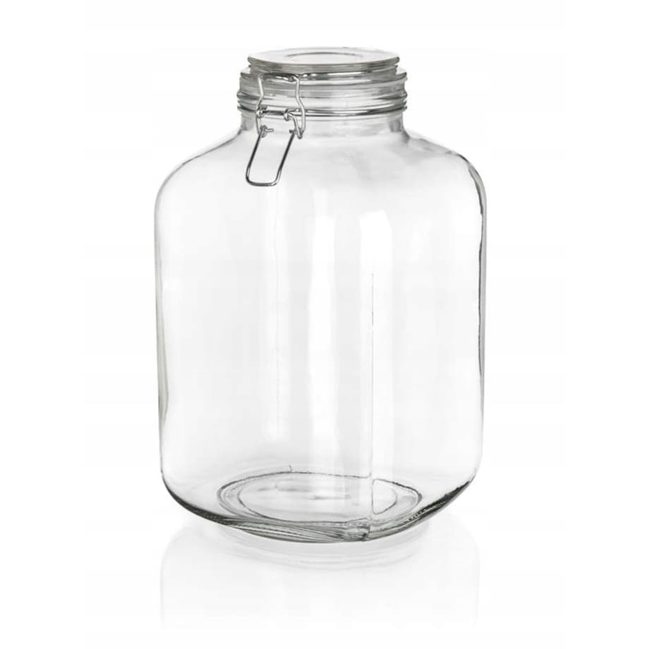 SŁOIK DUŻY szklany 5 L pojemnik na weki kapusta jedzenie ogórki klips