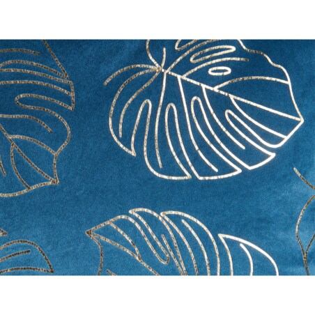 2 welurowe poduszki dekoracyjne w liście 45 x 45 cm niebieskie MONSTERA