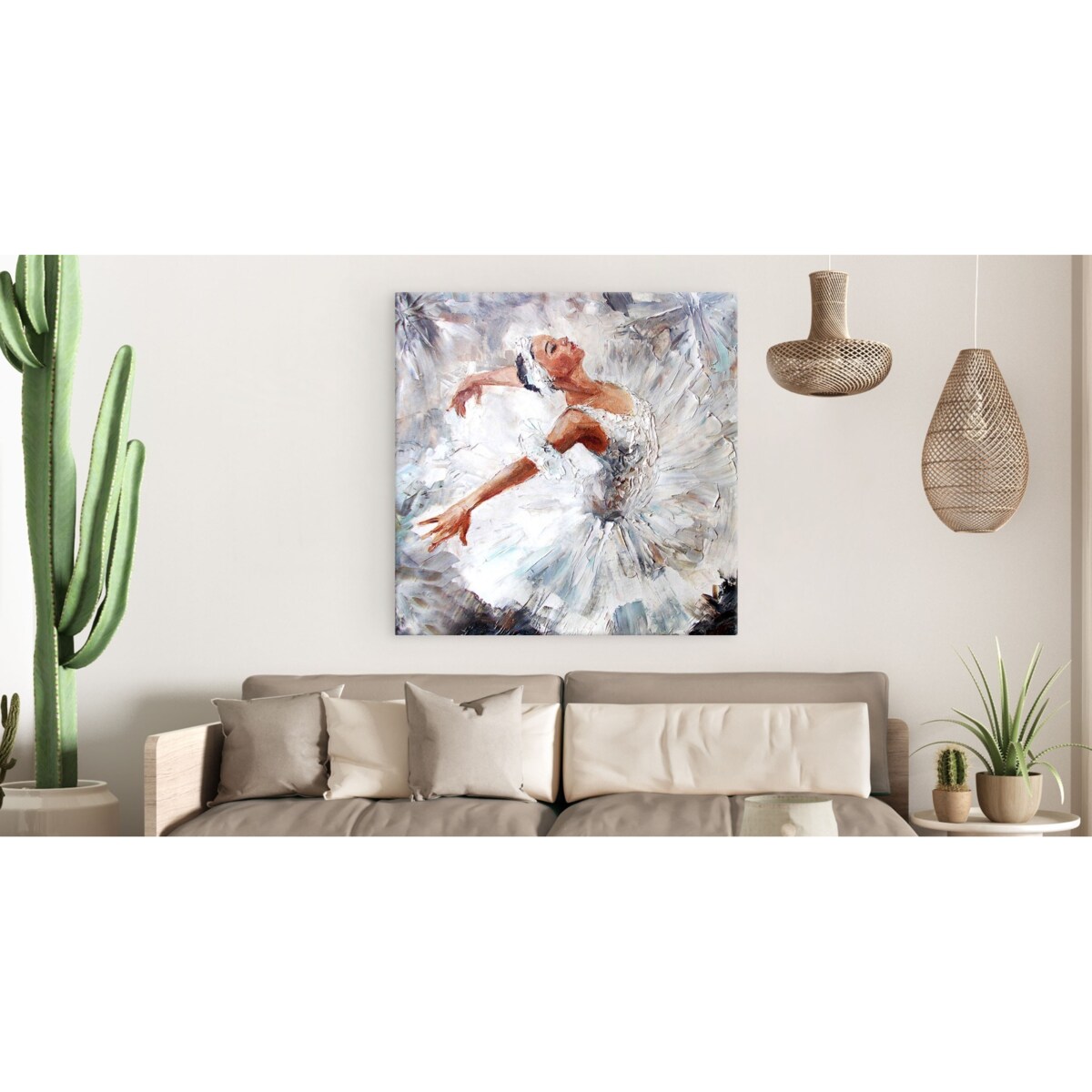 Obraz Na Płótnie BALERINA Balet Malarstwo 60x60cm