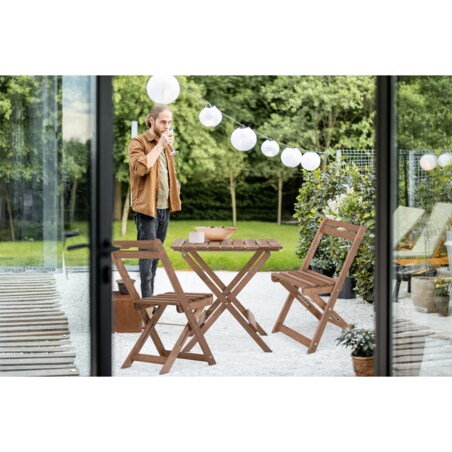 KONSIMO MELES Meble balkonowe z drewna sosnowego dla 2 osób