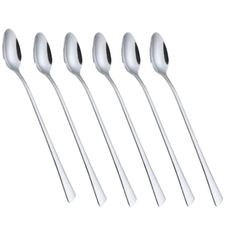 Łyżeczki koktajlowe długie do drinków kawy latte zestaw 6 sztuk Połysk KINGHOFF