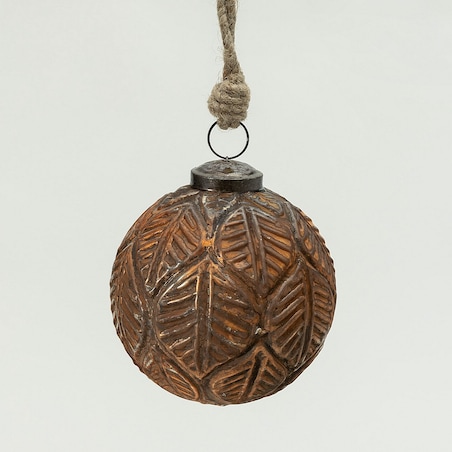 Bombka szklana Rustic Leaf I 10 cm boże narodzenie, święta, świąteczne, antyczny brąz-brązowy, 10x10x10 cm