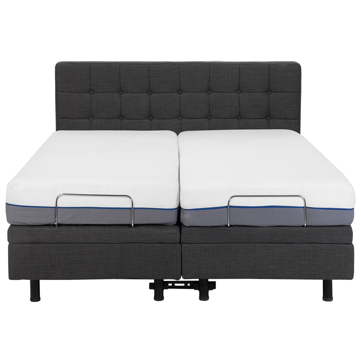 Łóżko regulowane tapicerowane 180 x 200 cm szare DUKE