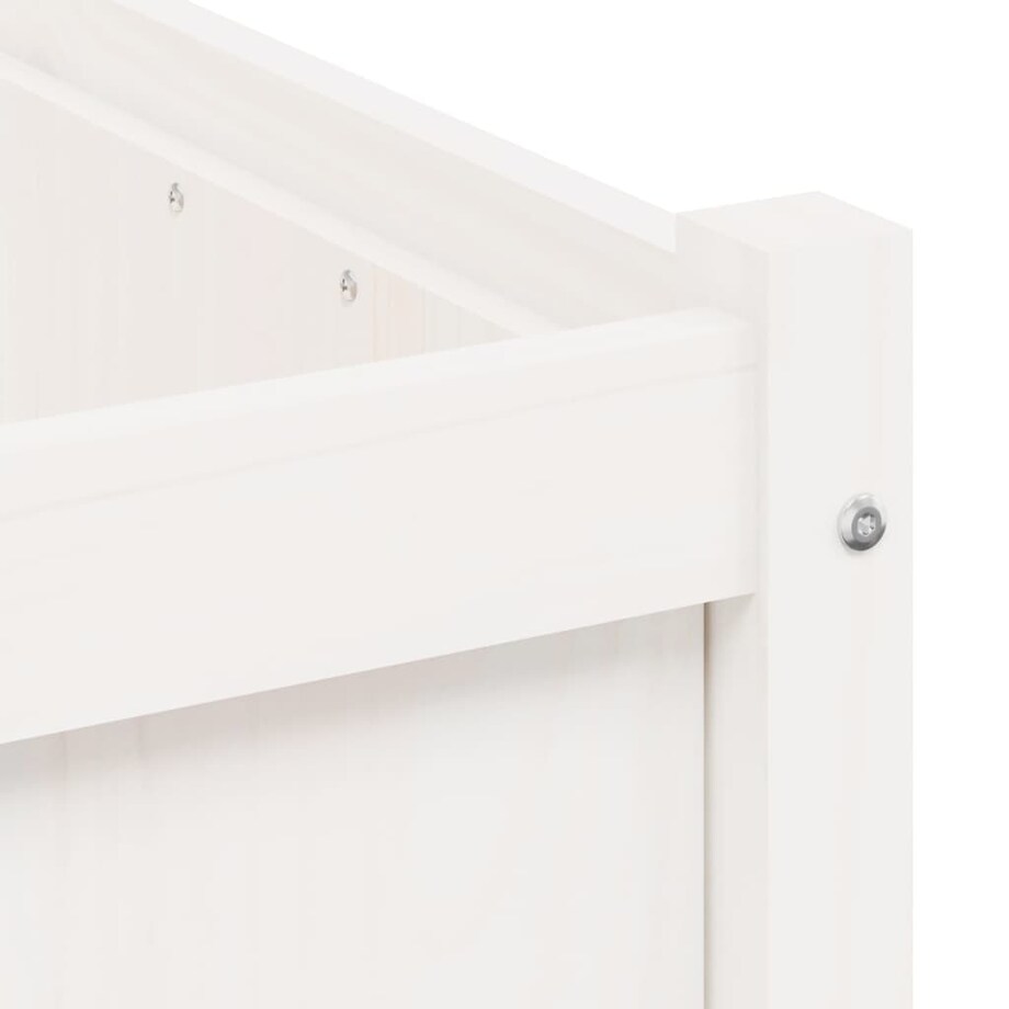 vidaXL Donica ogrodowa, biała, 60x60x60 cm, lite drewno sosnowe