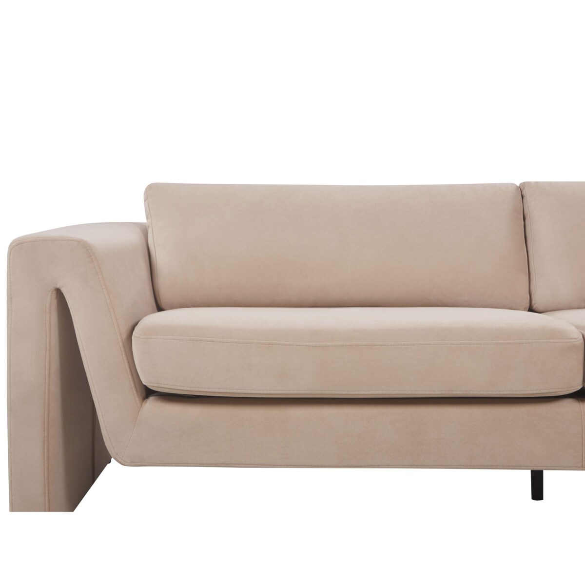 Sofa welurowa beżowa MAUNU