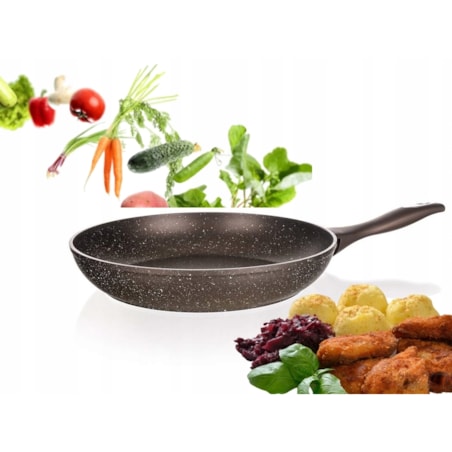 PATELNIA KUCHENNA do smażenia jedzenia obiad 28 cm GRANITE BROWN banquet