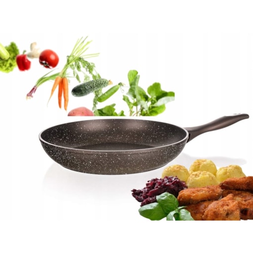 PATELNIA KUCHENNA do smażenia jedzenia obiad 28 cm GRANITE BROWN banquet