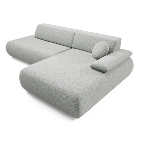 Narożnik rozkładany PENTI z pojemnikiem na pościel, prawy, szary