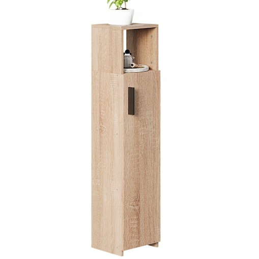 Szafka łazienkowa wąska brązowa drzwi nowoczesna 101cm