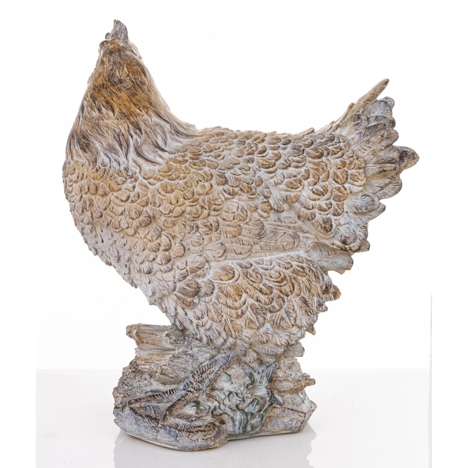 Dekoracja - szara KURA 40x21x34,5 cm