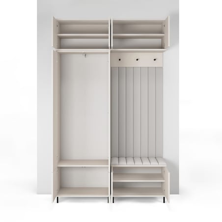 Garderoba Ritmo wersja 2 z lustrem i panelami Trinity 14 Cashmere