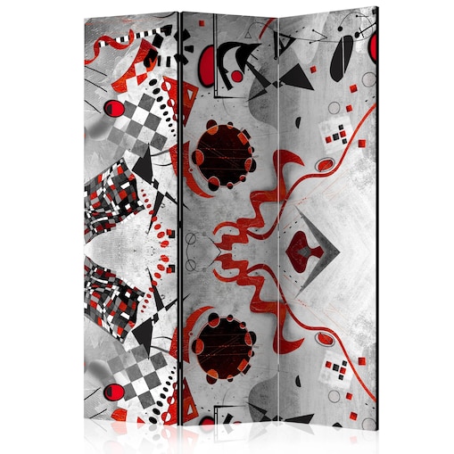 Parawan jednostronny Abstrakcje 135x172 cm 3-częściowy szary