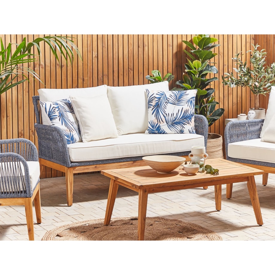 2 poduszki ogrodowe w liście 45 x 45 cm niebieskie ELATI