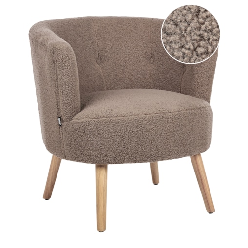 Fotel ODENZEN Boucle Brązowy