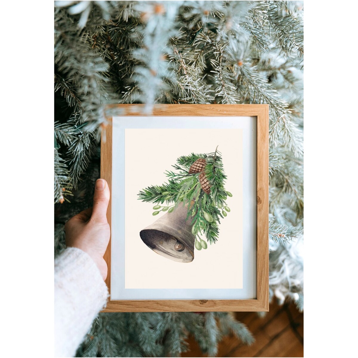 Poster Story, Plakat, Obraz - Świąteczny Dzwonek na Gałązce, wymiary 70 x 100 cm