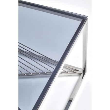 STOLIK KAWOWY Infinity SZKLANY przydymiony STALOWA PODSTAWA