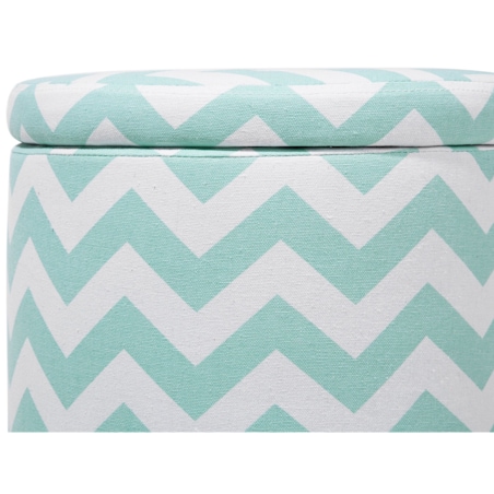 Puf ze schowkiem ⌀ 35 cm zielono-biały TUNICA