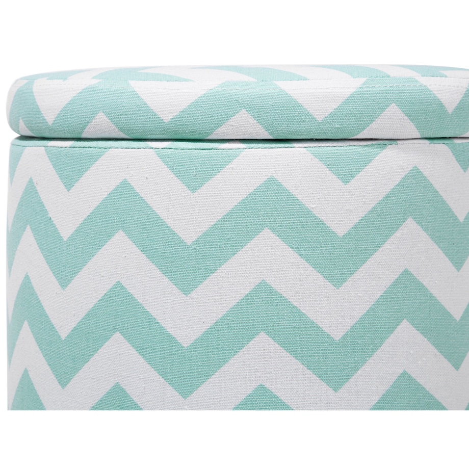 Puf ze schowkiem ⌀ 35 cm zielono-biały TUNICA