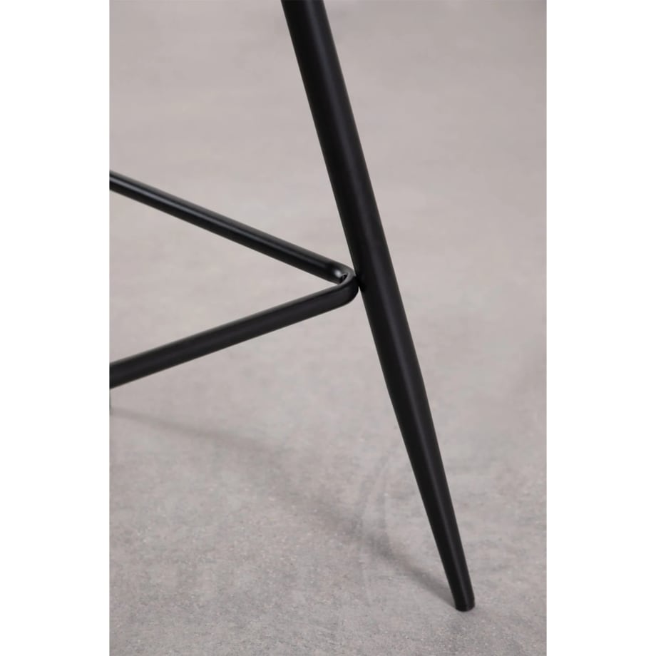 Krzesło barowe sztruksowe, metalowe nogi 75 cm Glamm