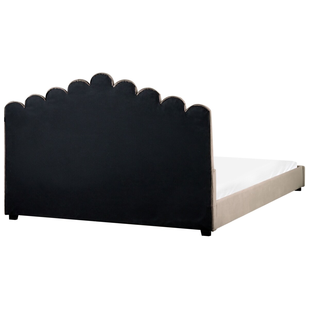 Łóżko wodne Welur VINCENNES 180 x 200 cm Beżowoszary