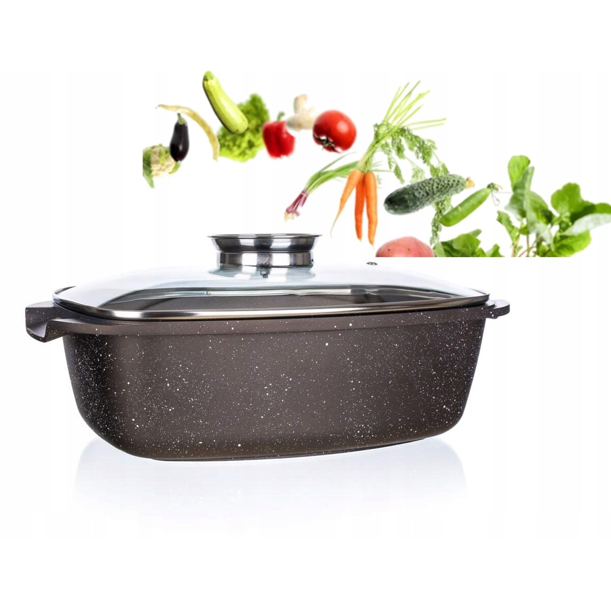 DUŻY GARNEK BRYTFANKA z dozownikiem 5,7L do gotowania pieczenia na prezent