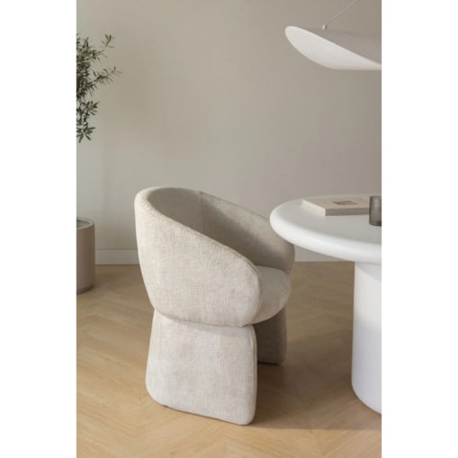 Krzesło do jadalni Vasilis Chenille z podłokietnikami