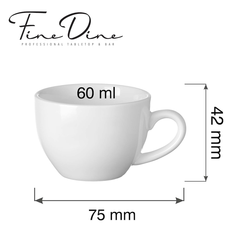 Filiżanka elegancka espresso Pure Bianco, 60ml
