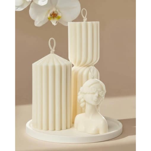 Zestaw świec sojowych Celia – elegancki prezent handmade z tacą i torbą GRATIS