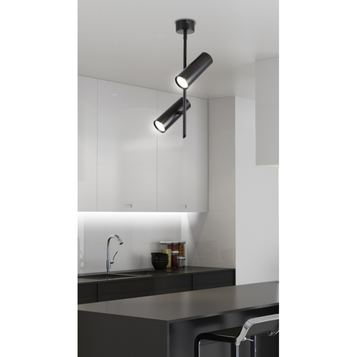 Sufitowa LAMPA industrialna 32-76267 Candellux okrągła OPRAWA plafon LED 10W 4000K tuby regulowane loft czarne