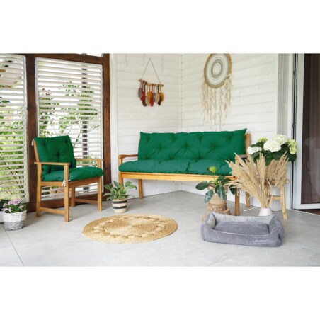 Poduszka na meble ogrodowe, UV odporna, wodoodporna, dwustronna z oparciem, 150x60x50 cm, Zielony