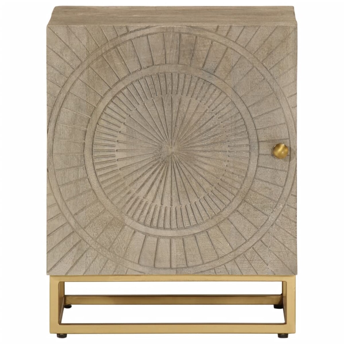 vidaXL Szafka nocna, 40x30x50 cm, lite drewno mango i żelazo