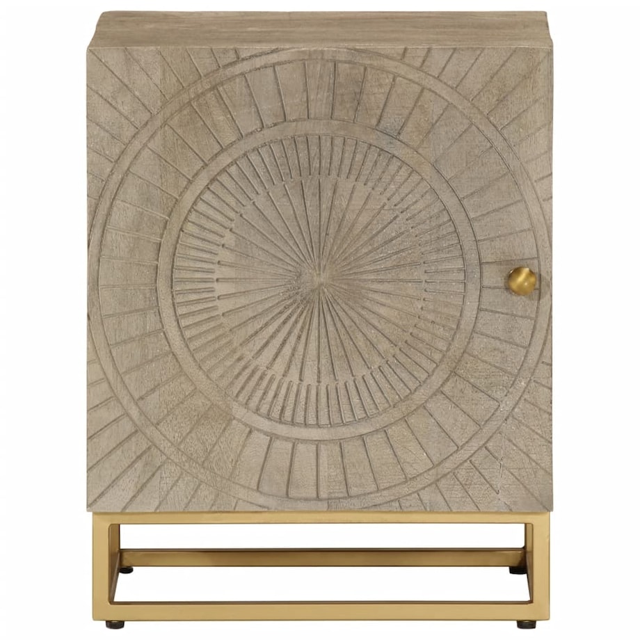 vidaXL Szafka nocna, 40x30x50 cm, lite drewno mango i żelazo