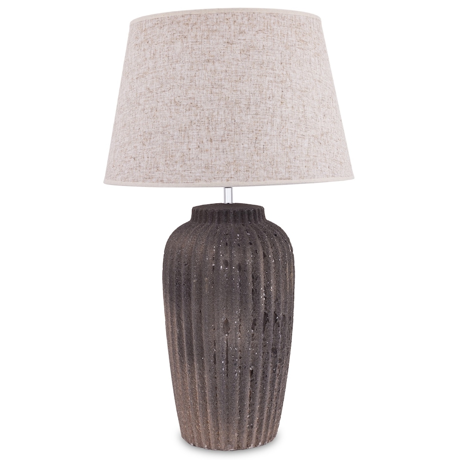 Lampa stołowa z ceramiki i tkaniny 68x40x40 cm WALSH brązowo-beżowa