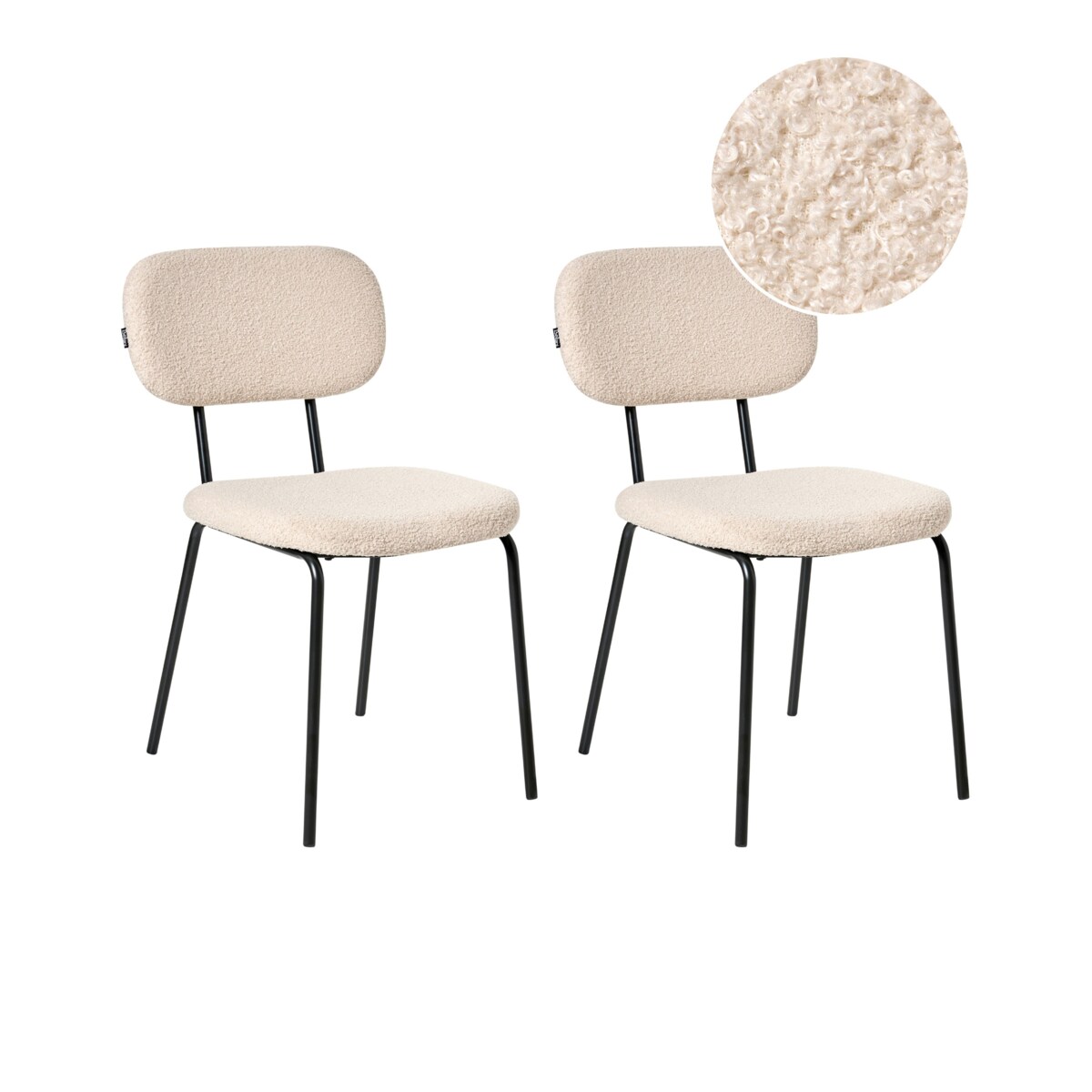 Zestaw 2 krzeseł ADAIR Boucle Beżowy