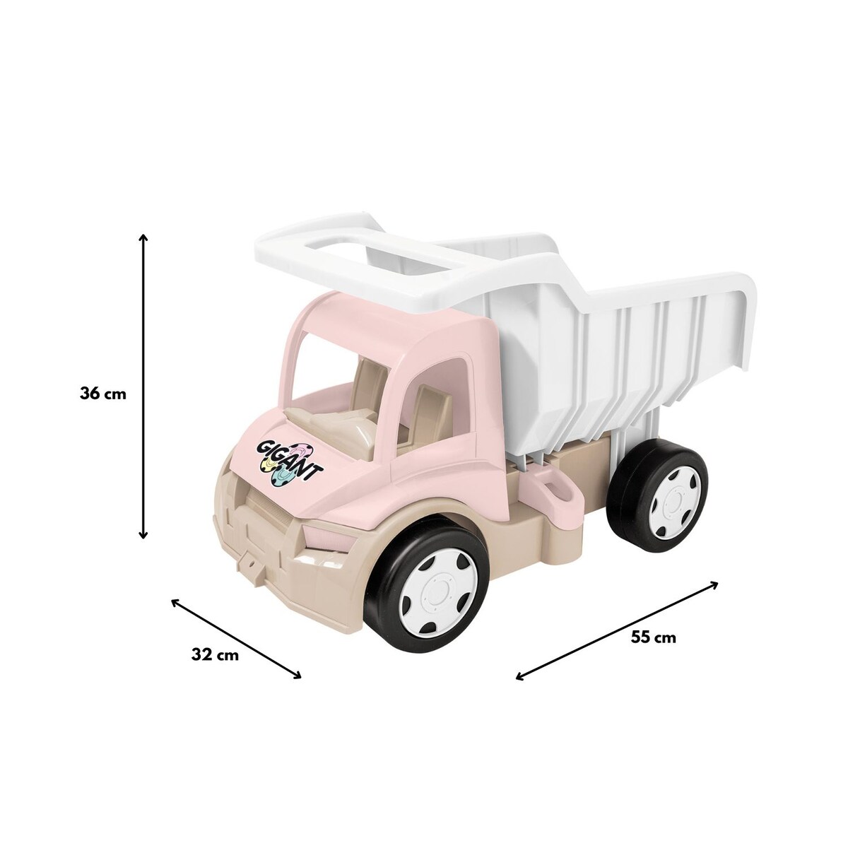 Różowa Biała Wywrotka Gigant dla Dziewczynek WADER
