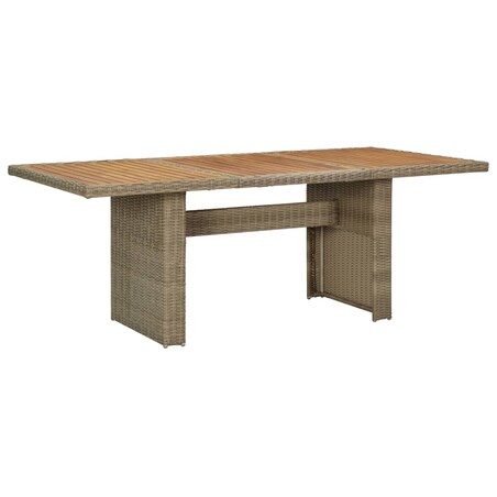 vidaXL Stół ogrodowy, brązowy, 200x100x74 cm, rattan PE