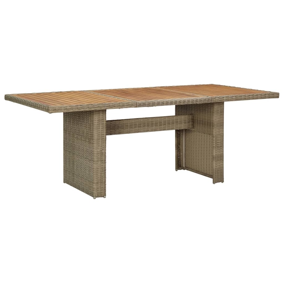 vidaXL Stół ogrodowy, brązowy, 200x100x74 cm, rattan PE