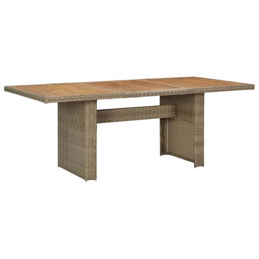 vidaXL Stół ogrodowy, brązowy, 200x100x74 cm, rattan PE